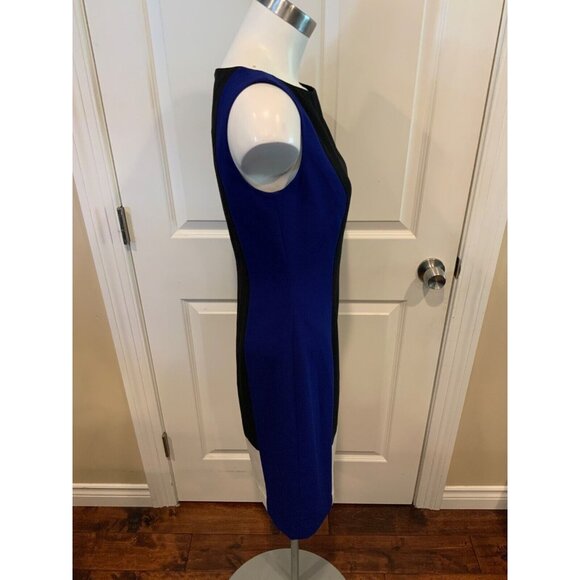 Lauren Ralph Lauren Blue, Black & White Color Block Sleeveless Dress, Size 2 - Picture 2 of 5